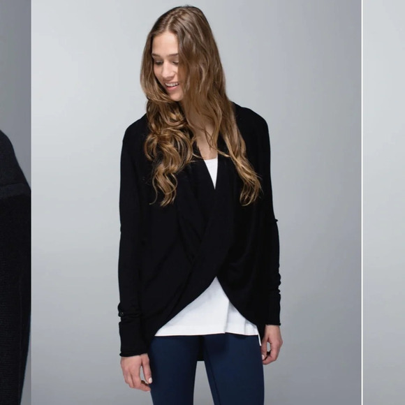 Lululemon Iconic Sweater Wrap cashmere blend lightweight long sleeve top - Picture 6 of 16